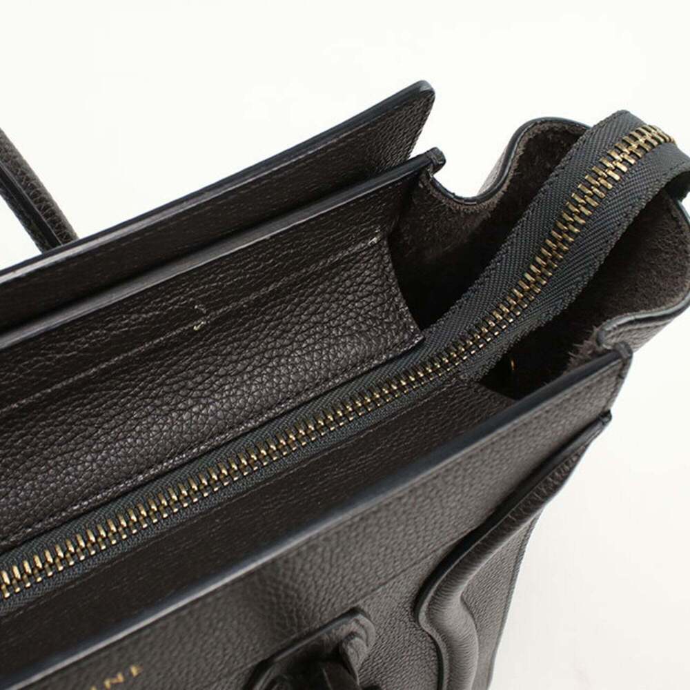 CELINE Celine Luggage Micro Tote Bag for Women, Black - Picture 5 of 9